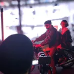 Motorcycle scene filmed on the LED wall