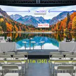 Event space with the 7 m × 4 m LED wall set up for 50–80 guests