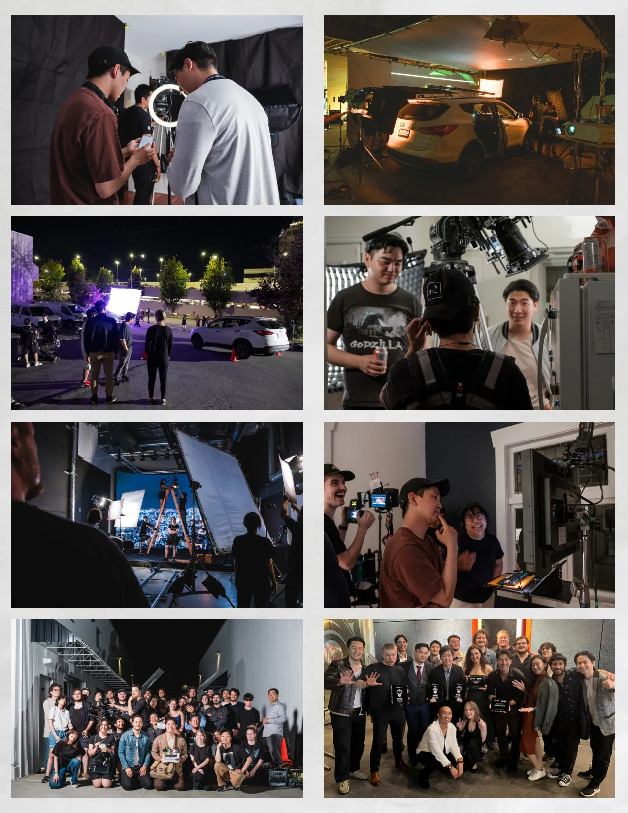 Behind the scenes at Upperland Studio - crew and equipment during LED wall virtual production filming of Stand In short film