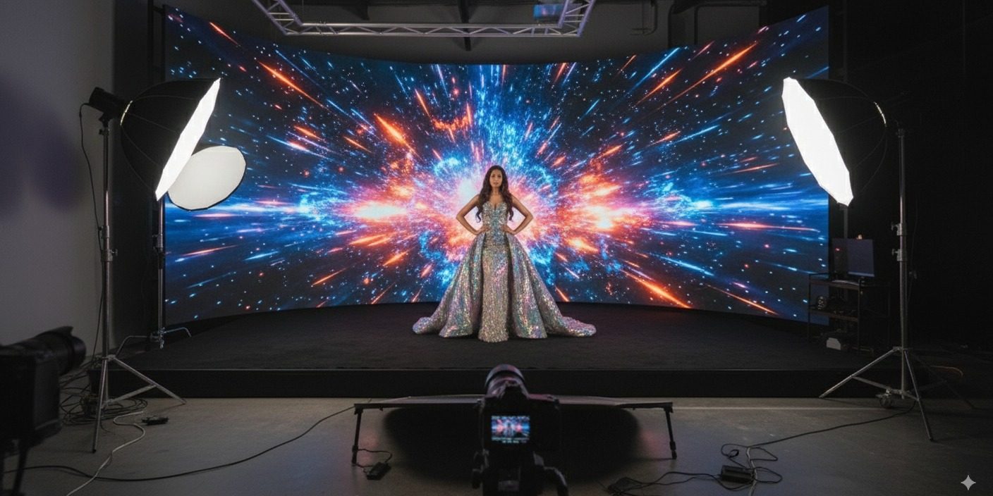 fashion filming in Vancouver LED wall studio