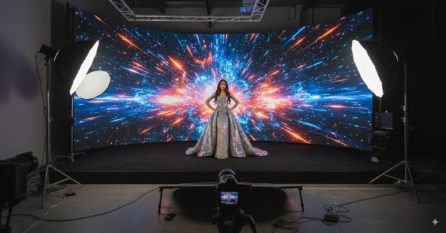 fashion filming in Vancouver LED wall studio