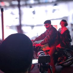 LED wall motorcycle shoot