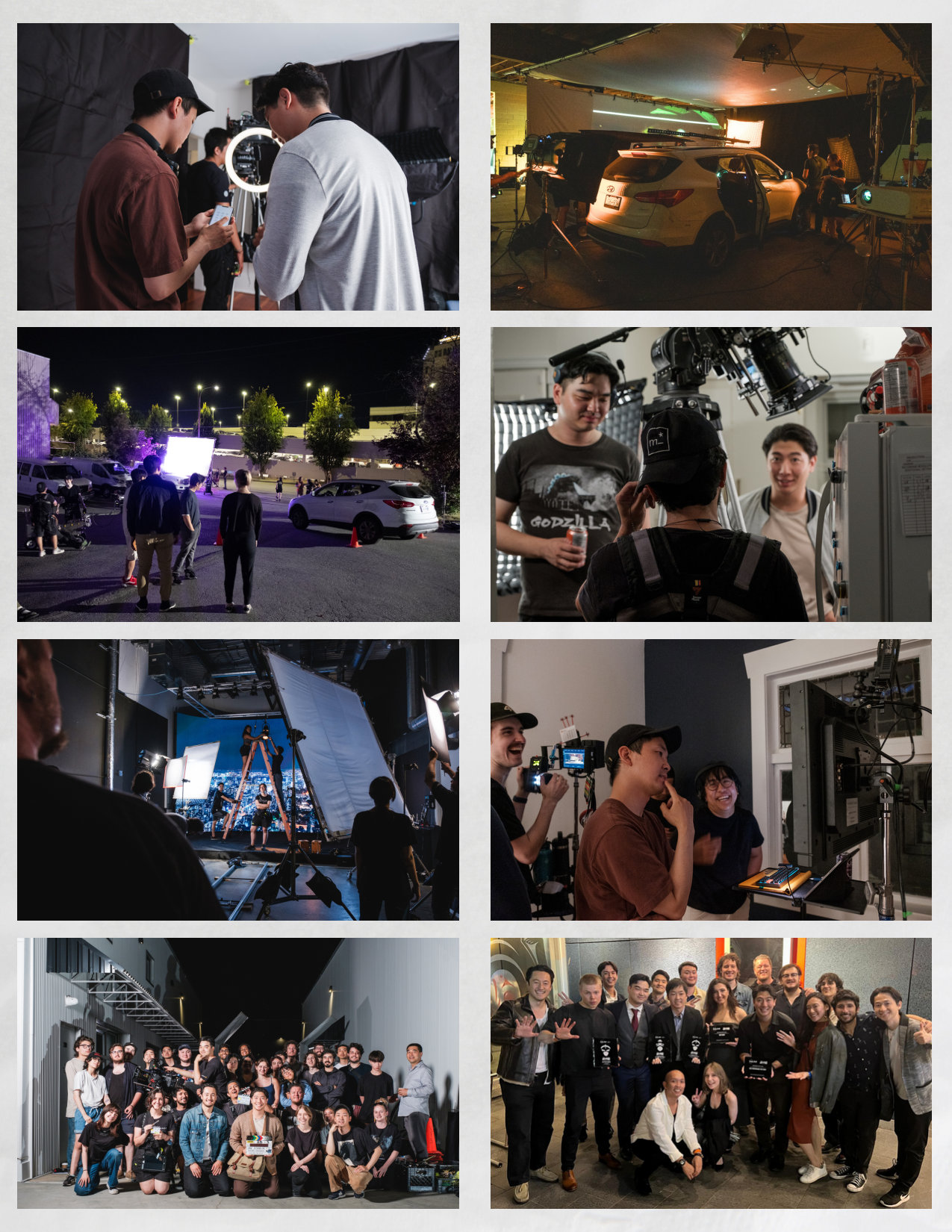 Behind the scenes at Upperland Studio - crew and equipment during LED wall virtual production filming of Stand In short film